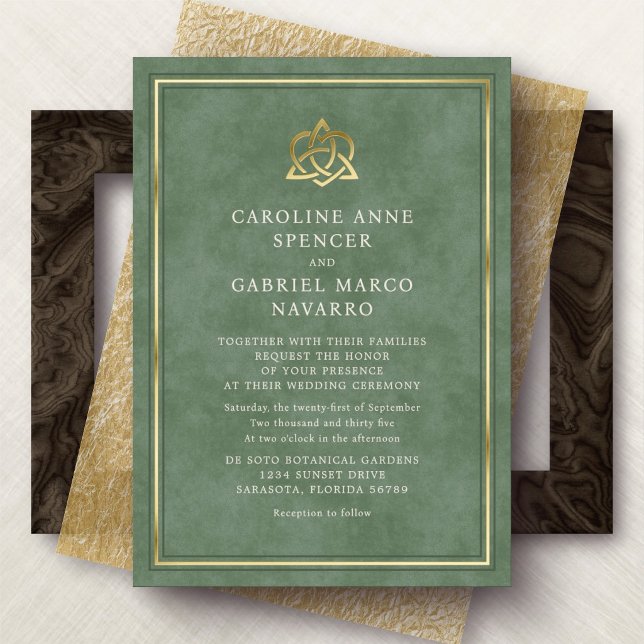 Irish Celtic Knot Wedding Foil Invitation (Creator Uploaded)