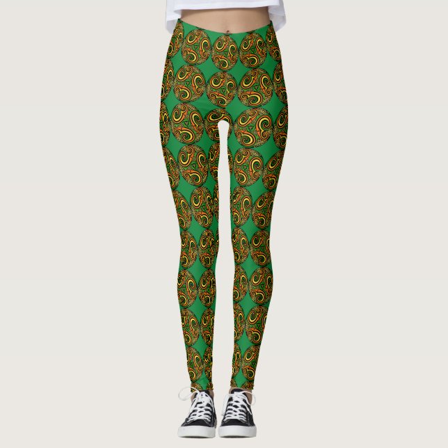 Irish Celtic Mandala All-Over-Print Leggings (Front)