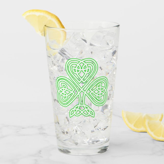 Irish Celtic Shamrock Glass (Front Ice)