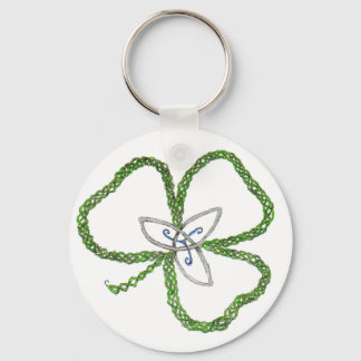 Irish Celtic Shamrock Knot Keychain