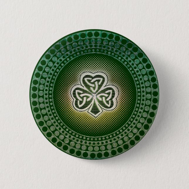 Irish celtic shamrocks badges pinback button (Front)