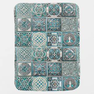Irish Celtic Tiles Baby Blanket