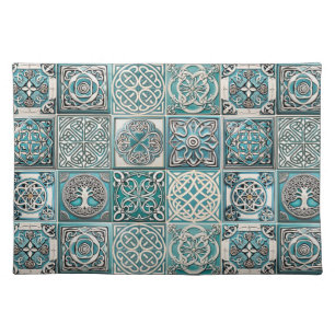 Irish Celtic Tiles Cloth Placemat