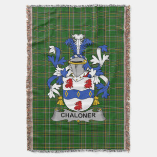 Irish Chaloner Coat of Arms Family Crest Ireland Throw Blanket