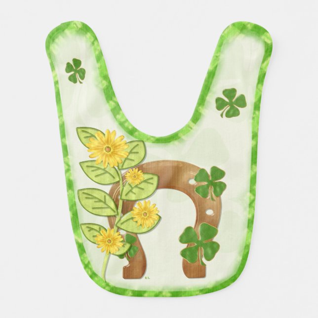 Irish Charm Whimsical BABY GIRL Bib (Front)