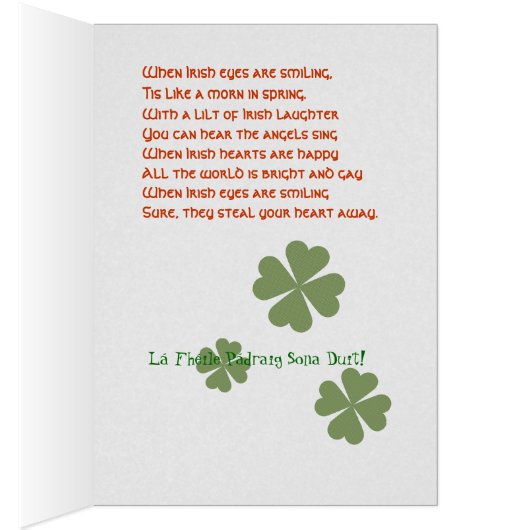 Irish Charming Lucky Clover (Inside (Right))