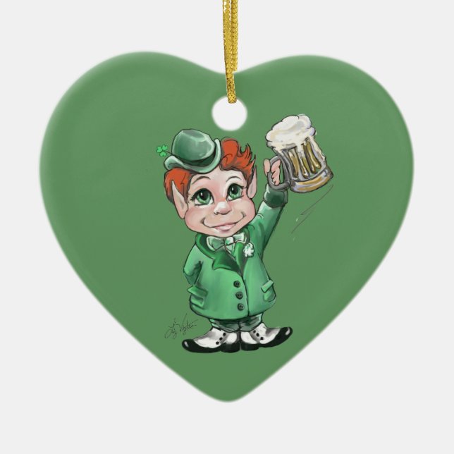Irish Cheers! Heart Ornament (Front)