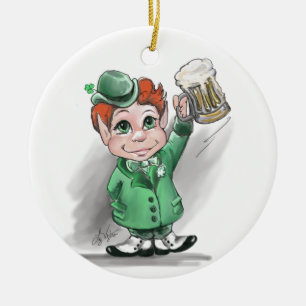 Irish Cheers! Round Ornamnet Ceramic Ornament