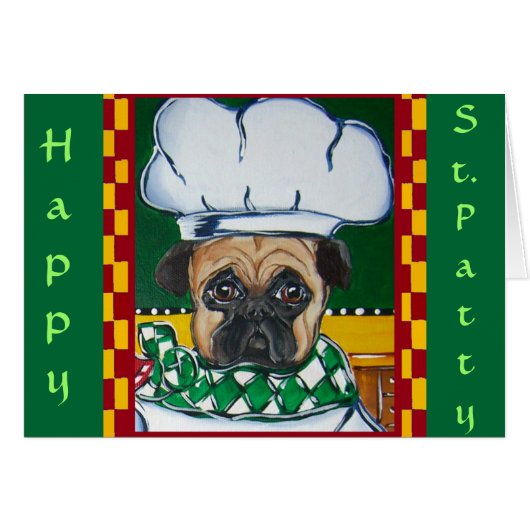 Irish Chef Pug Cards (Front Horizontal)