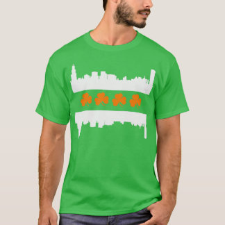 Irish Chicago Skyline Flag T-Shirt