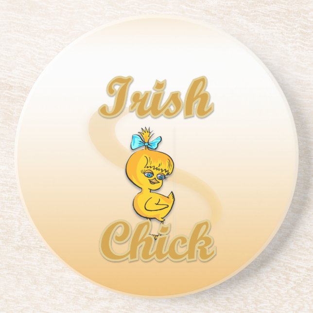 Irish Chick Sandstone Coaster (Front)