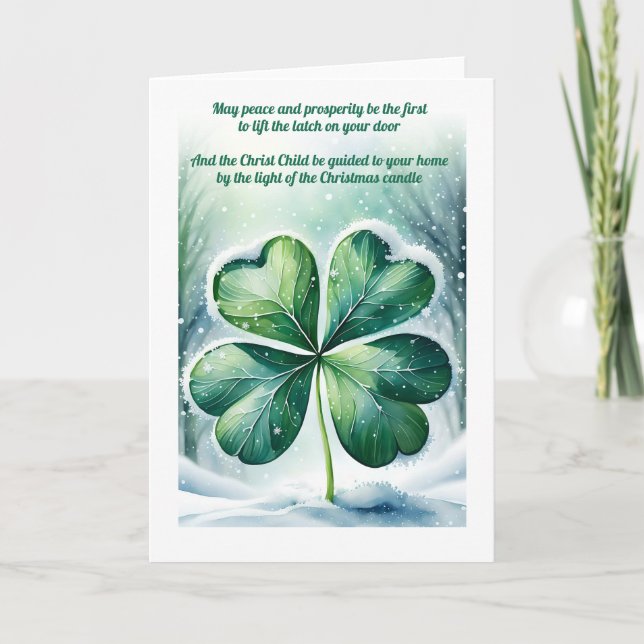 Irish Christmas Blessing Personalized Holiday Card (Front)