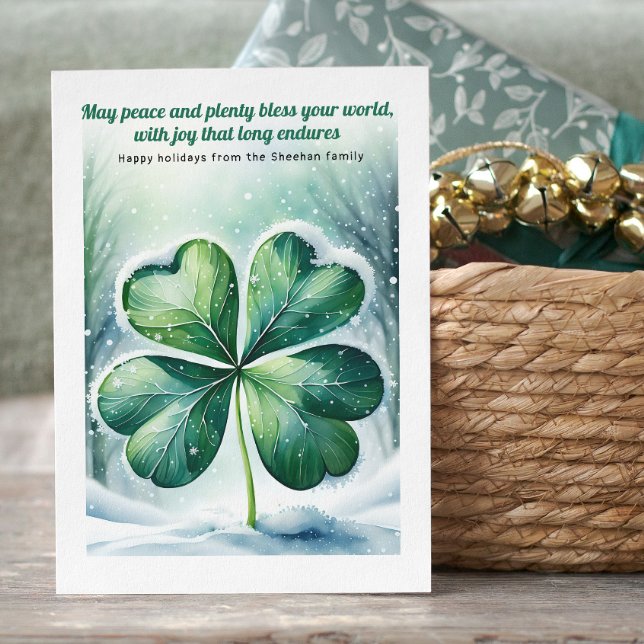 Irish Christmas Blessing Personalized Holiday Card (Irish Christmas Blessing Personalized Holiday Card by Ricaso. Ireland themed holiday cards)