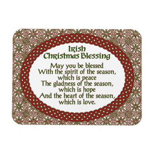 Irish Christmas Blessing Red Green Celtic Holiday Magnet
