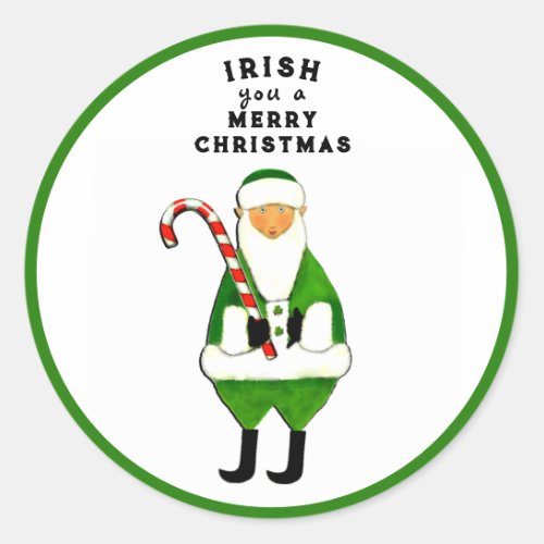 Irish Christmas Classic Round Sticker