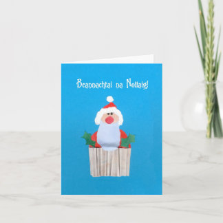Irish Christmas Cupcake with Santa Card