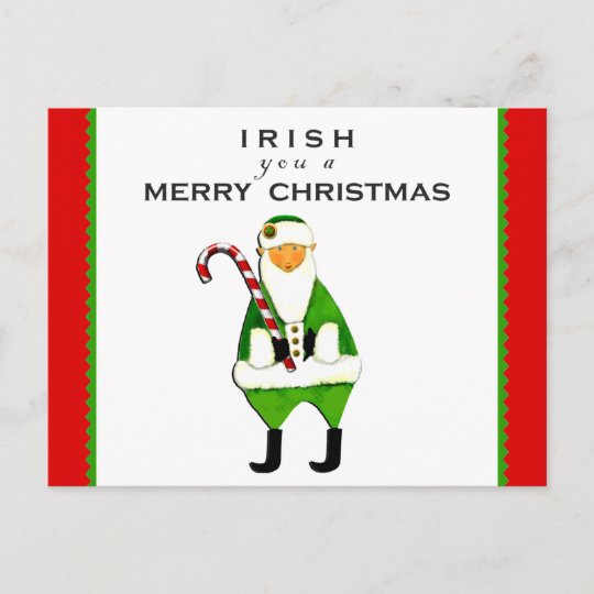Irish Christmas greetings Holiday Postcard