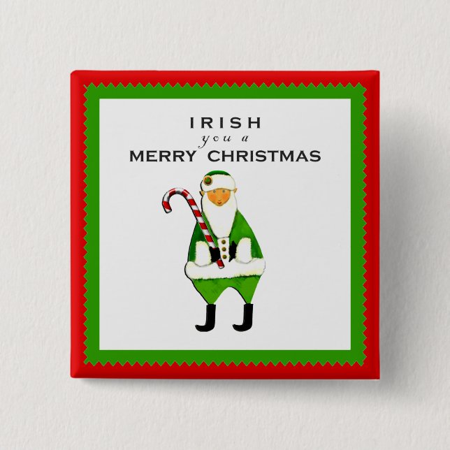 Irish Christmas wish Button (Front)