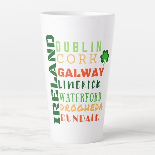 Irish Cities Subway Art   Latte Mug