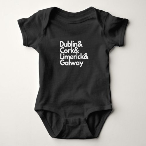 Irish City Dublin Cork Limerick Galway Ireland Baby Bodysuit