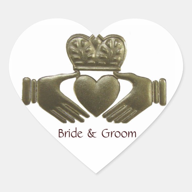 Irish Claddagh heart Gold Wedding Seals (Front)