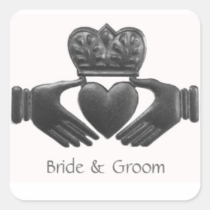 Irish Claddagh Heart shaped Love Symbol Square Sticker