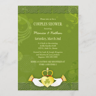 Irish Claddagh Heart Wedding Couples Shower Invitation