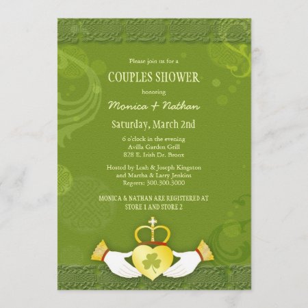 Irish Claddagh Heart Wedding Couples Shower Invitation