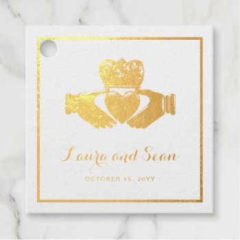 Irish Claddagh | Love Loyalty And Friendship Foil Favor Tags by perfectwedding at Zazzle