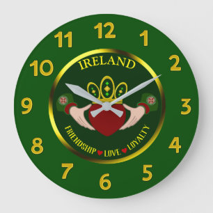 Irish Claddagh Personalized Large Clock
