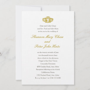 Irish Claddagh Ring Invitation Gold
