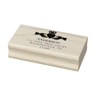 Irish Claddagh Ring Return Address Rubber Stamp
