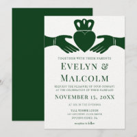 Irish Claddagh Ring Simple Graphic Green Wedding