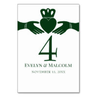 Irish Claddagh Ring Simple Graphic Green Wedding