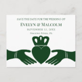 Irish Claddagh Ring STD Save the Date Wedding Announcement Postcard (Front)