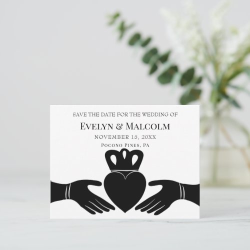 Irish Claddagh Ring STD Save the Date Wedding Announcement Postcard