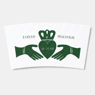 Irish Claddagh Ring Wedding Personalized Coffee Cup Sleeve