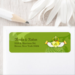 Irish Claddagh Ring Wedding Return Address Label