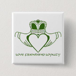 Irish Claddagh symbol pin or button