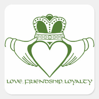 Irish Claddagh symbol square sticker