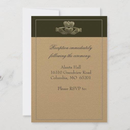 Irish Claddagh Wedding Invitation Zazzle
