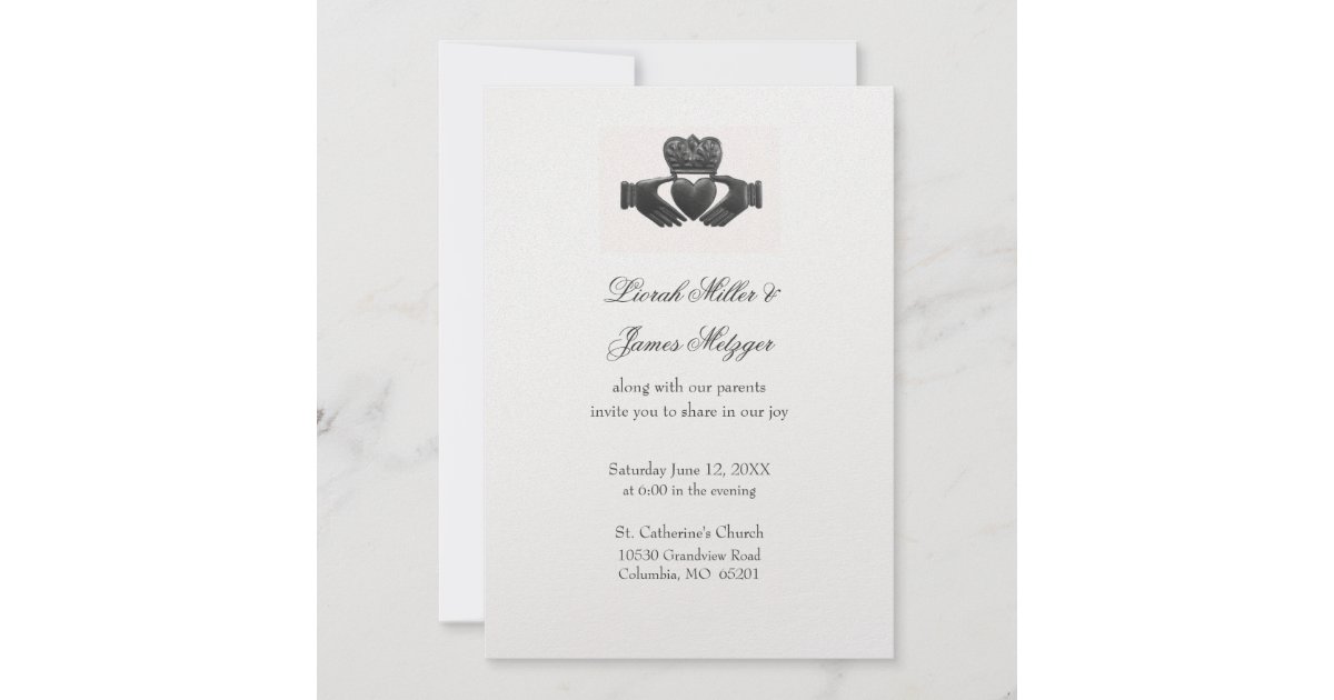 Irish Claddagh Wedding Invitation Zazzle