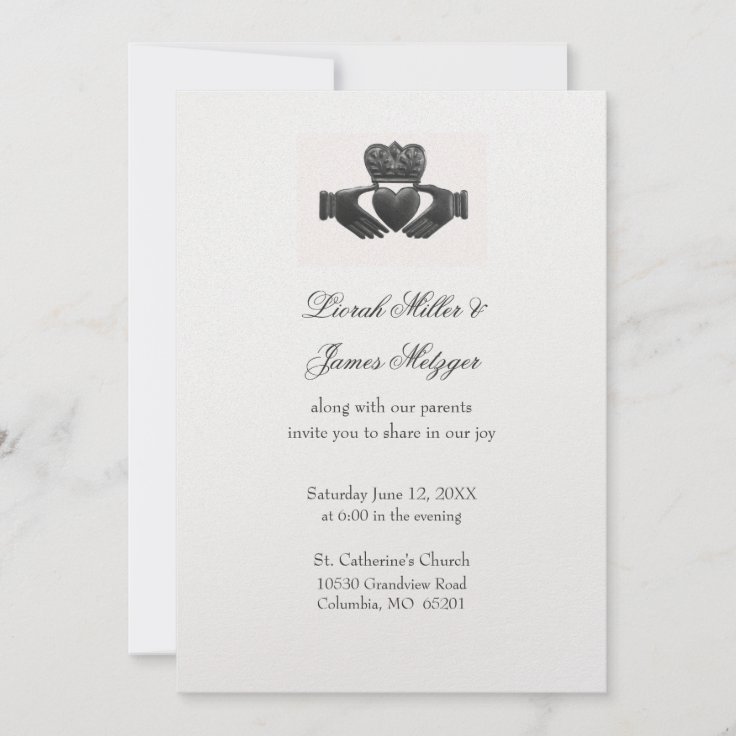 Irish Claddagh Wedding Invitation Zazzle