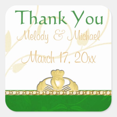 Irish Claddagh Wedding Thank You Stickers