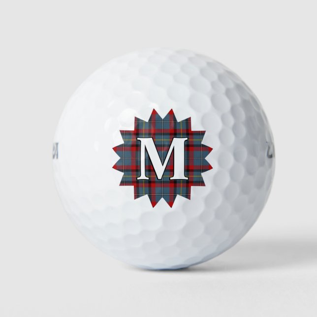 Irish Clan McNamara MacNamara Tartan Plaid Burst Golf Balls (Front)