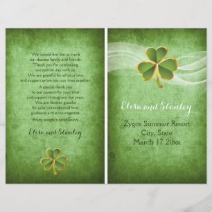 Irish clover and veil wedding green program