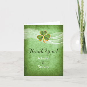 Irish clover and veil wedding Thank you photo