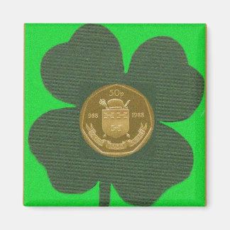 IRISH CLOVER & COIN MAGNET