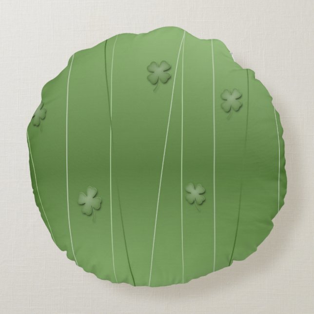 Irish Clover Design Round Pillow (Back)