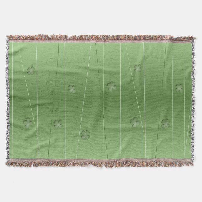 Irish Clover Design Throw Blanket (Front)
